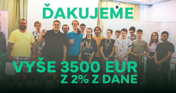 Vyše 3 500 EUR z podielu zaplatenej dane, tzv. 2 percentá – ďakujeme